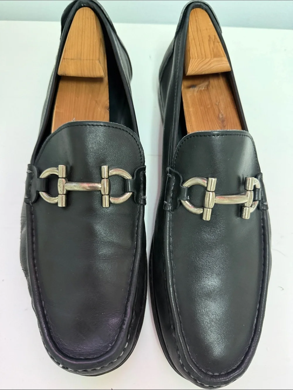 Salvatore Ferragamo Black Leather Bit Loafers
